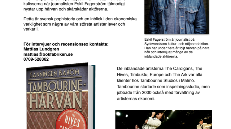 Sanningen bakom Tambourinehärvan - Ny bok om svensk musikhistorias största rättsprocess