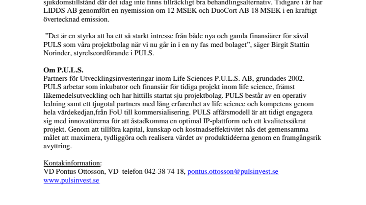 Den privata inkubatorn PULS tar in 40 miljoner till nya projekt
