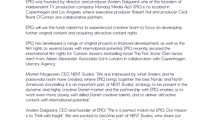 NENT Studios makes EPIQ investment