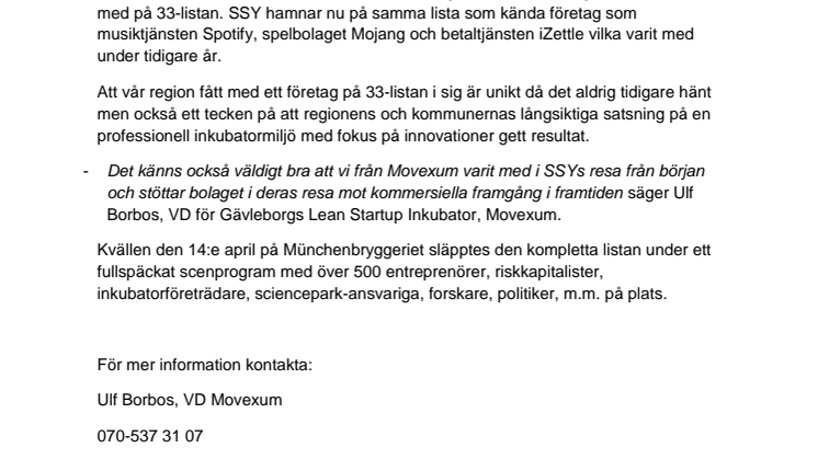 Årets hetaste unga teknikföretag är ett Movexumbolag