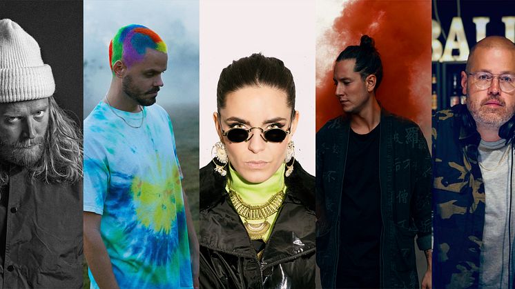 Johan Rensfeldt, Herbert Munkhammar, Cleo, TOKI och DJ Large spelar på Save the Night Graffiti Live Sessions