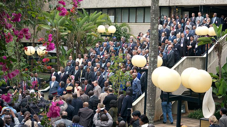 113 miljøminstre fra 163 land møttes på  UNEA 2014 i Nairobi (Foto Peter Prokosch/https://www.grida.no/resources/1713)