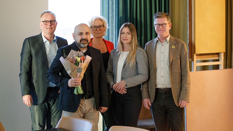 Jury och stipendiat för Kalmar och Växjö kommuners stora Linnéstipendium 2024. Foto: Linnéuniversitetet.