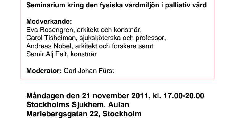 Vad betyder konst, slöjd och design för den döende patienten?