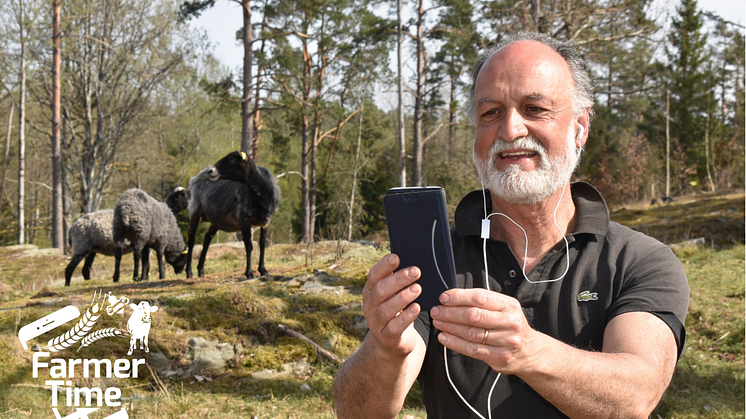 Såhär ser det ut när en lantbrukare pratar med en skolklass i ett Farmer Time samtal.
