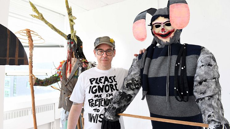 Fine Art student Seymour Mace prepares for the graduate exhibitions