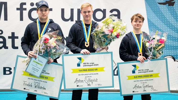 Medaljörerna i SM för unga plåtslagare 2024 (högupplöst)