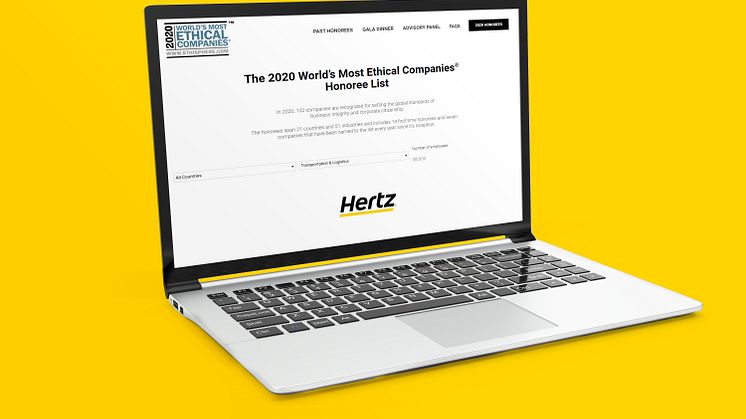Hertz rangert som et av verdens beste selskaper på etisk forretningsdrift