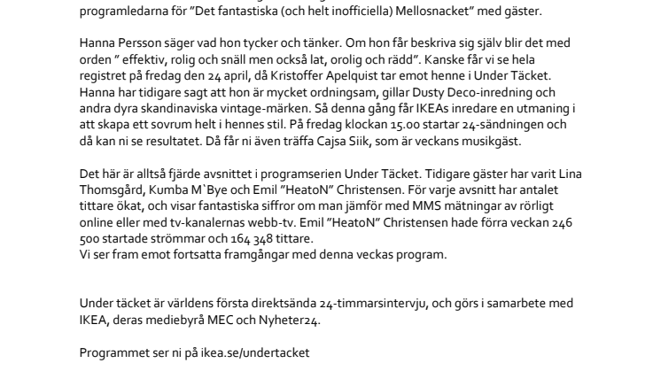 Under Täcket – fjärde avsnittet med Hanna "Hanapee" Persson
