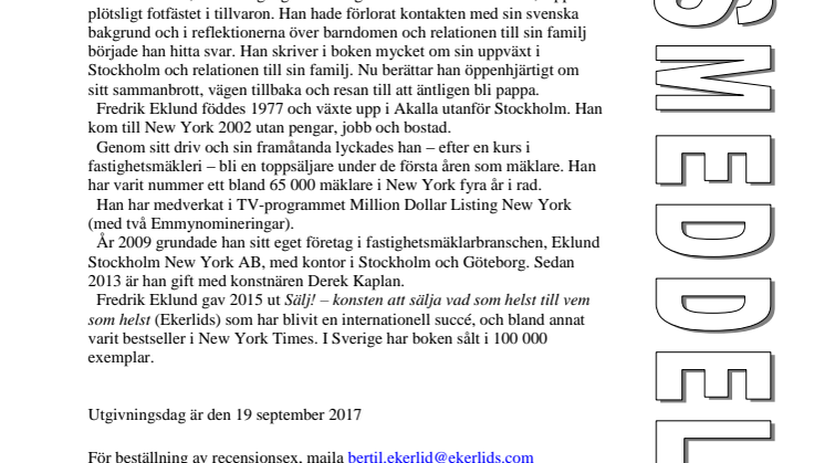 Ny bok: Fredrik 2.0 "Året då jag återfann mig själv" av Fredrik Eklund