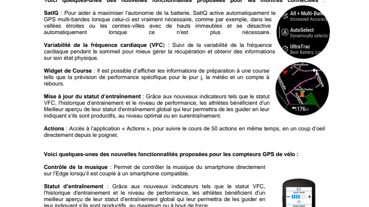 CP Garmin NOUVELLES FONCTIONNALITES 