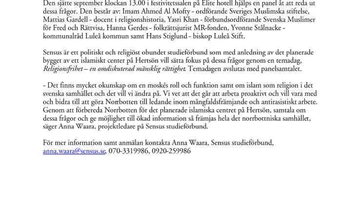 Religionsfrihet - en omdiskuterad mänsklig rättighet