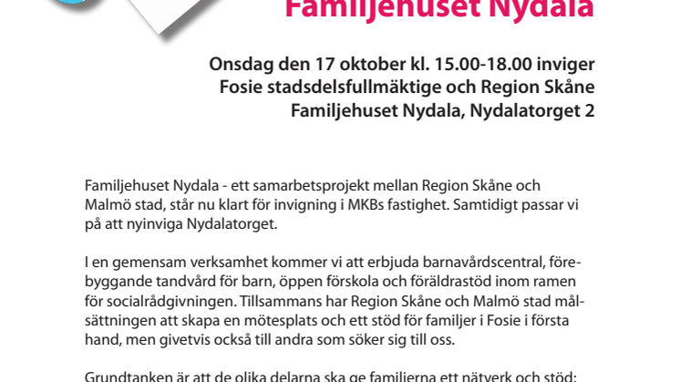 Service för familjer samlas under ett tak i Familjehuset Nydala