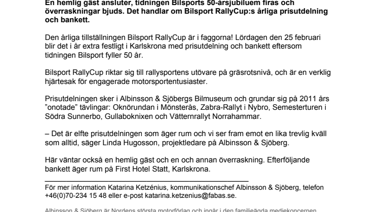 Dag att fira med Bilsport RallyCup!