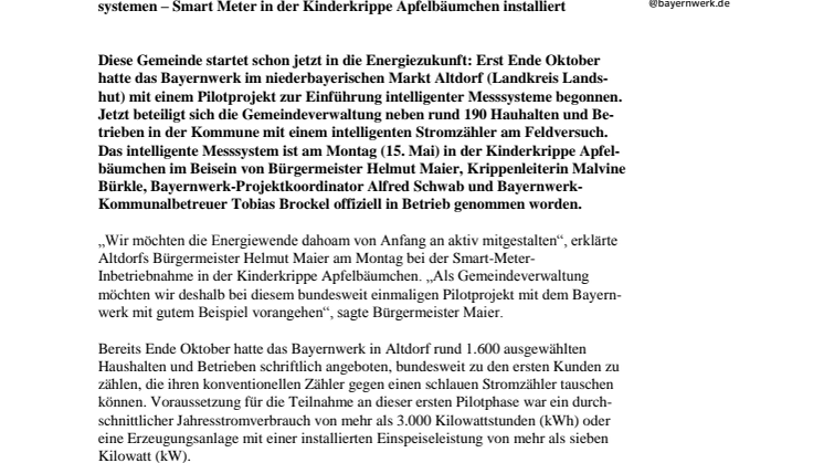 Gemeindeverwaltung testet schlauen Stromzähler