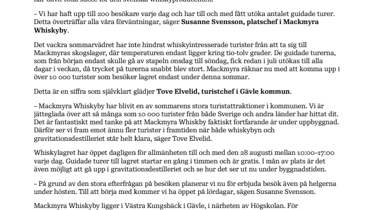 Besökssuccé för Mackmyras whiskylager