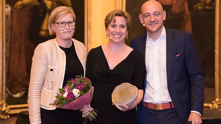 Boel Hansson, Grant Thornton; Årets Grundare Syd Maria Mattsson Mähl, AlphaCE Coaching & Education och Niclas Carlsson, Founders Alliance