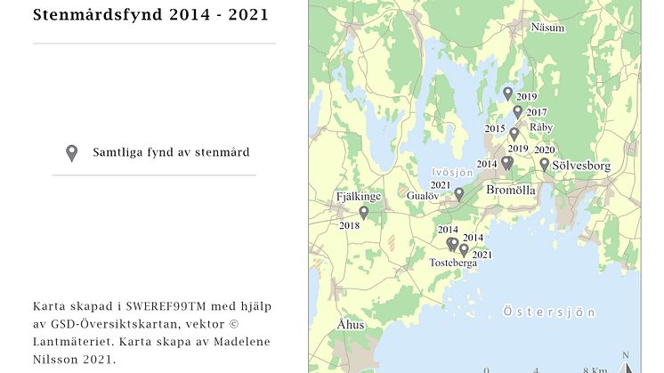 Stenmårdsfynd 2014–2021