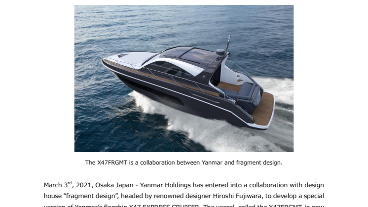 Yanmar Collaborates with fragment design on Stunning New  X47FRGMT