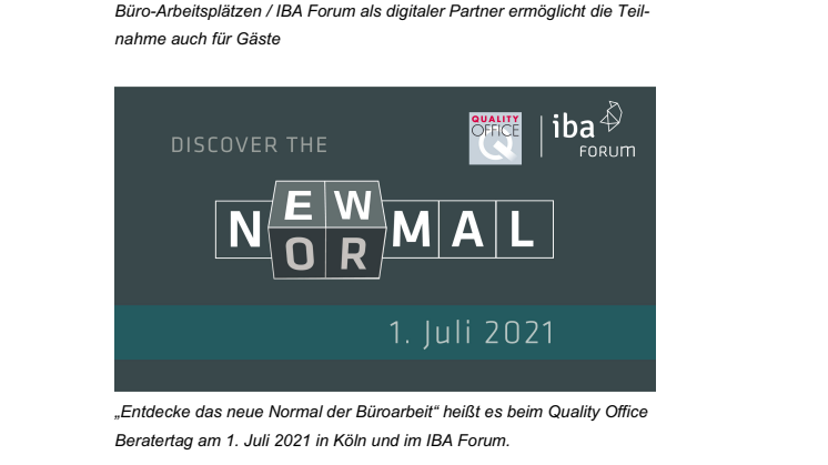 Quality Office Beratertag 2021: als hybride Veranstaltung offen für Gäste