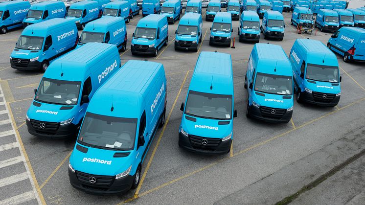 Totalt 200 eldrivna Mercedes-Benz eVito och eSprinter är på väg till PostNord.