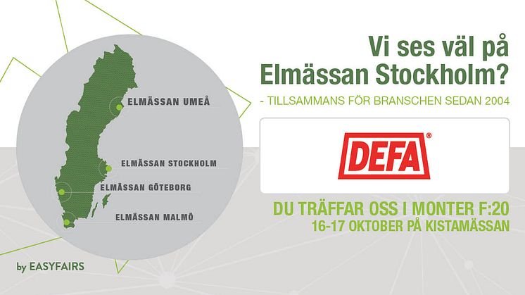 DEFA ställer ut på Elmässan i Kista