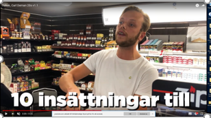 Bild ur sketch om pengar med influencer Carl Déman.
