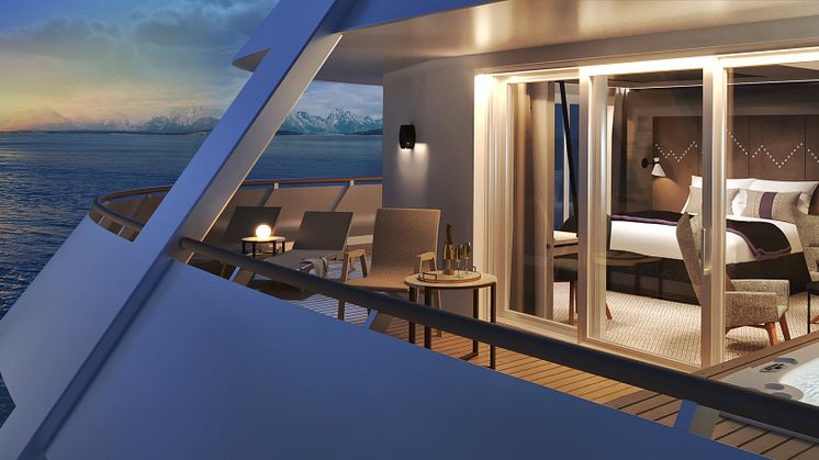 Outside view of Roald Amundsen corner suite
