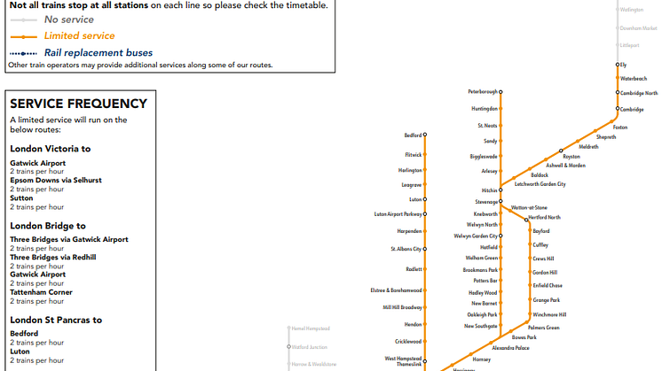 Download this map of strike day services for Saturday 1 October from the bottom of this press release