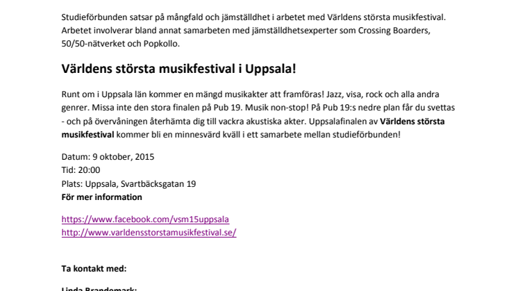 Världens Största Musikfestival i Uppsala