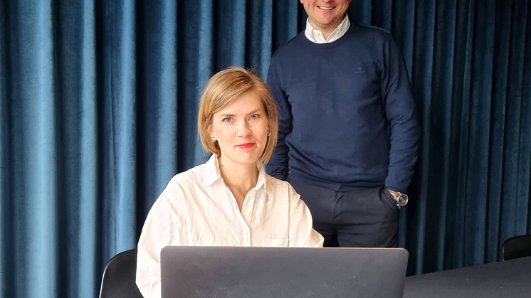Madeleine Barås och Marcus Malmkvist, grundare av Vintly. Bild: Elsa Martz