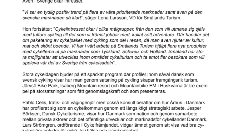 Stora Cykeldagen – årets konferens om cykelturismens möjligheter  