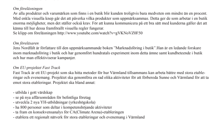 Forskare föreläser om marknadsföring i butik