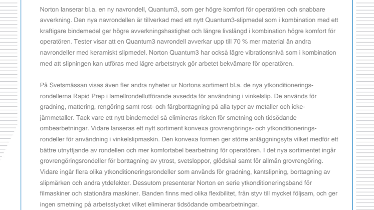 Norton visar flera nyheter på Svetsmässan