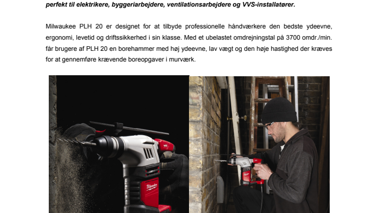 Ekstrem kompakt 2 kg SDS-plus borehammer fra Milwaukee
