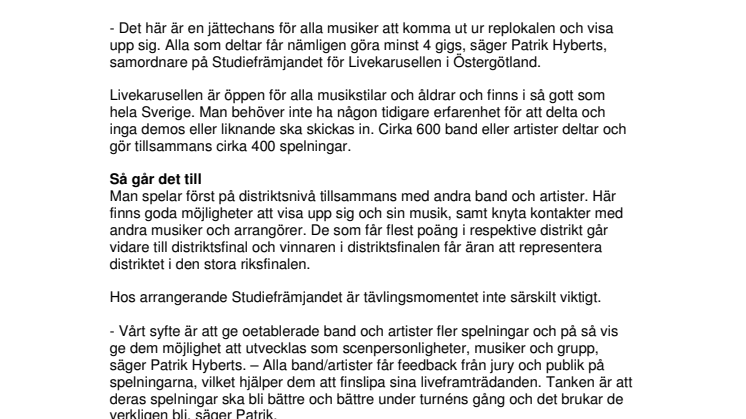 Anmälningsdags till Sveriges största turné