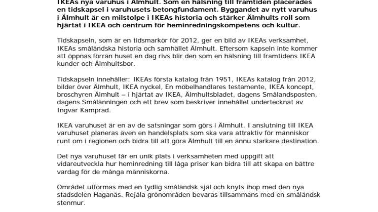 Första spadtaget för nytt IKEA varuhus i Älmhult