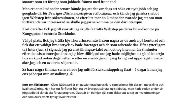 En snabb resa efter en lång startsträcka