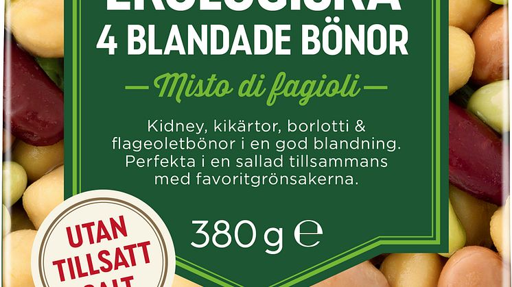 Zetas ekologiska sortiment med bönor växer