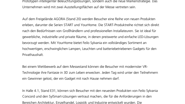 FEILO SYLVANIA STELLT SMART TECH BEI LIGHT + BUILDING 2018 IN DEN FOKUS