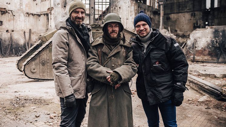 I KRIG OG KÆRLIGHED. Instruktør Kasper Torsting,Sebastian Jessen og producent Ronnie Fridthjof
