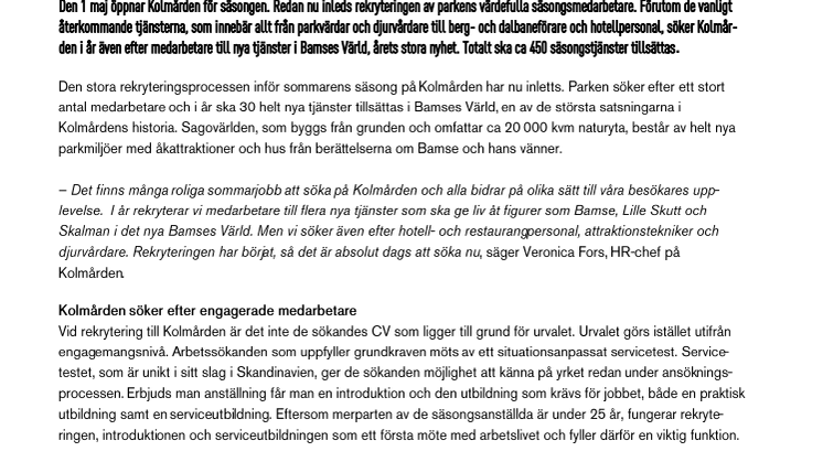 Lille Skutt och Skalman sökes för Bamseuppdrag på Kolmården 