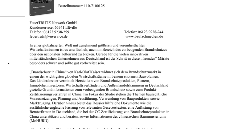 Brandschutz in China