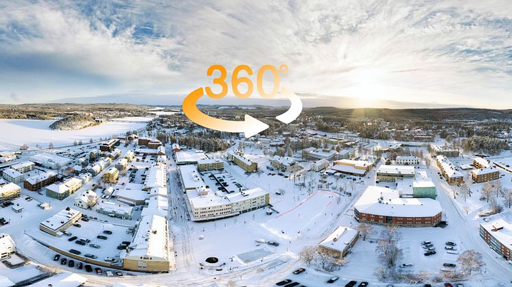 Lycksele från ovan. Foto: 3dfoto.se 