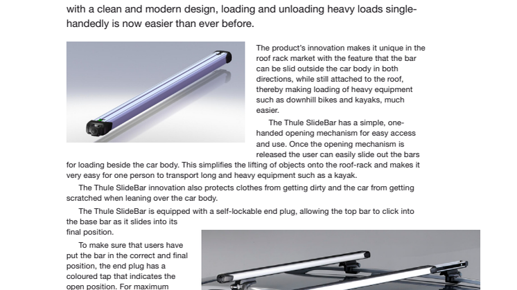 Pressinformation Thule Slidebar roof rack