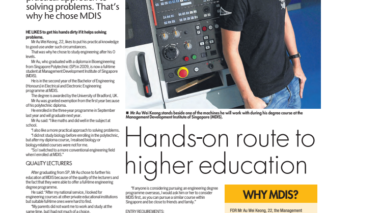 Hands-on route to higher education