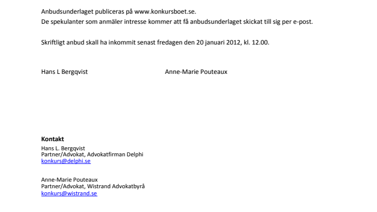Begäran om anbud på tillgångarna i Saabs bilmuseum