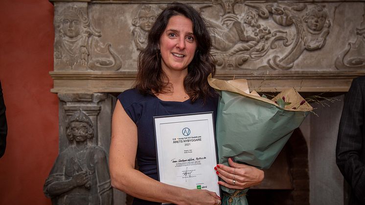 Tamara Christmann Olofsson, VD för Upzone Äventyrsparker i Borås, utsågs till Årets Pionjär. Foto: Anders Rudäng