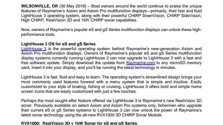 Raymarine: Upgrade to the Latest Raymarine OS and Sonar Tech