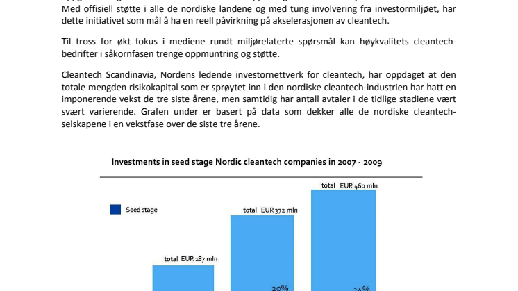 I dag lanseres den aller første Nordic Cleantech Open